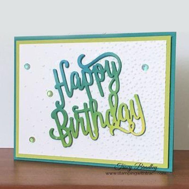 Prägeschablonen für handgefertigte Papierkarten „Happy Birthday“ von Happy Birthday.