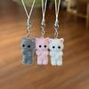 1Pc Flocking Pendant Cute Three-dimensional Cat Keychain Mobile Phone Pendant DIY Handmade Car Accessories Keychain