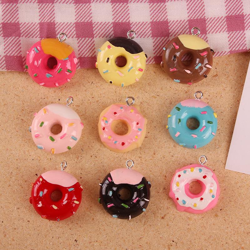 Handgefertigte Harz-Donut-Anhänger: DIY Schmuck Schlüsselanhänger und Ohrring Zubehör