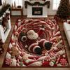 VIKAMA3D Santa Claus Rug Soft and Slip-resistant Living Room Sofa Mat Bedroom Game Room Rug Merry Christmas Home Decoration