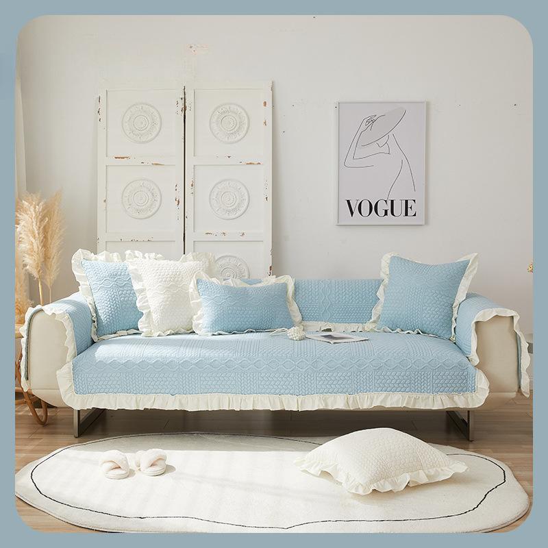 Sofa Cushion Pure Cotton Four Seasons Universal Non-Slip 100% Cotton Sofa Cover Cover Simple Ins Cushion Cover Towel Thickened