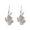 Punk western denim style creative niche design sense of vitality cactus ear hook earrings retro trend