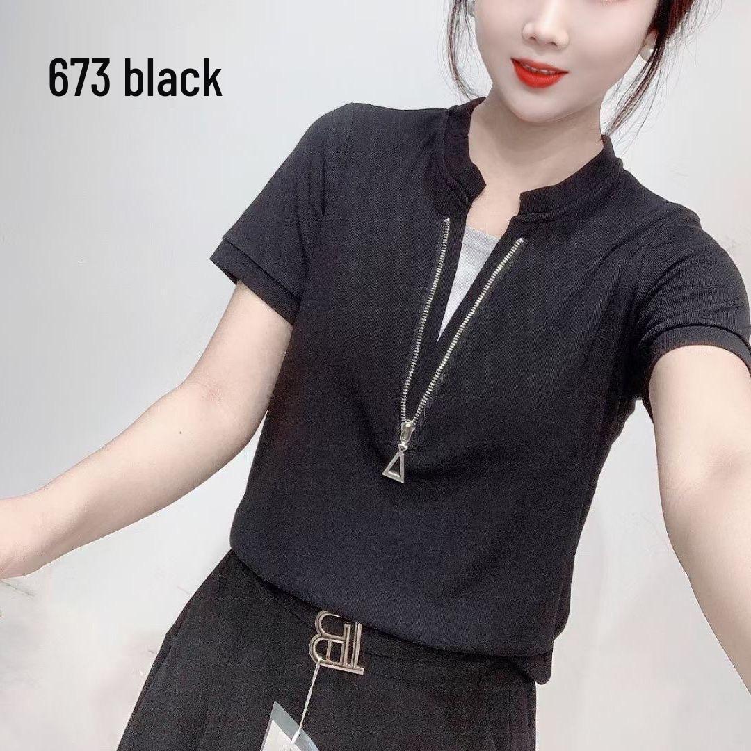 

2024 Summer Men s Short Sleeve Slimming Two-Piece Style T-Shirt 3XL (130-140 jin) чорний