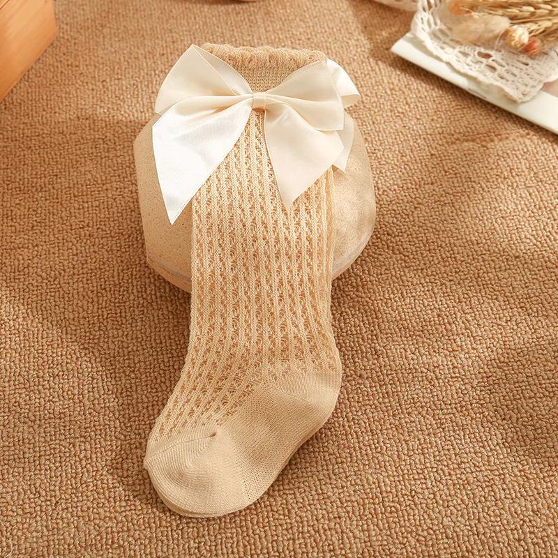 Baby Boy  Floor Ventilate Socks Children's Bow Solid Color Medium Stockings Sock Stuff Accessories Newborn Clothing Girl Cotton