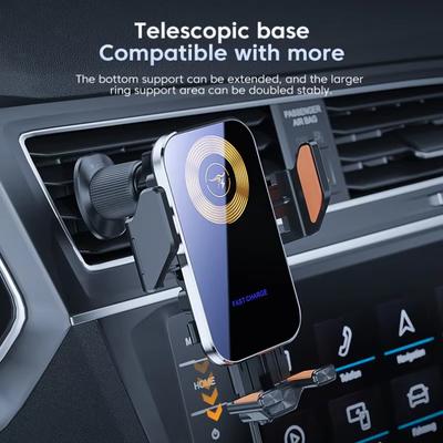 360° Rotation Car Wireless Charger Phone Charge Holder Air Outlet Cell Stand For iPhone 16 15 14 13 12 Car Fast Charging Station