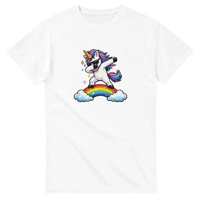 Unicorn Rainbow T Shirt Heavyweight Cotton Classic Fit Soft Graphic Stylish Homme Versatile