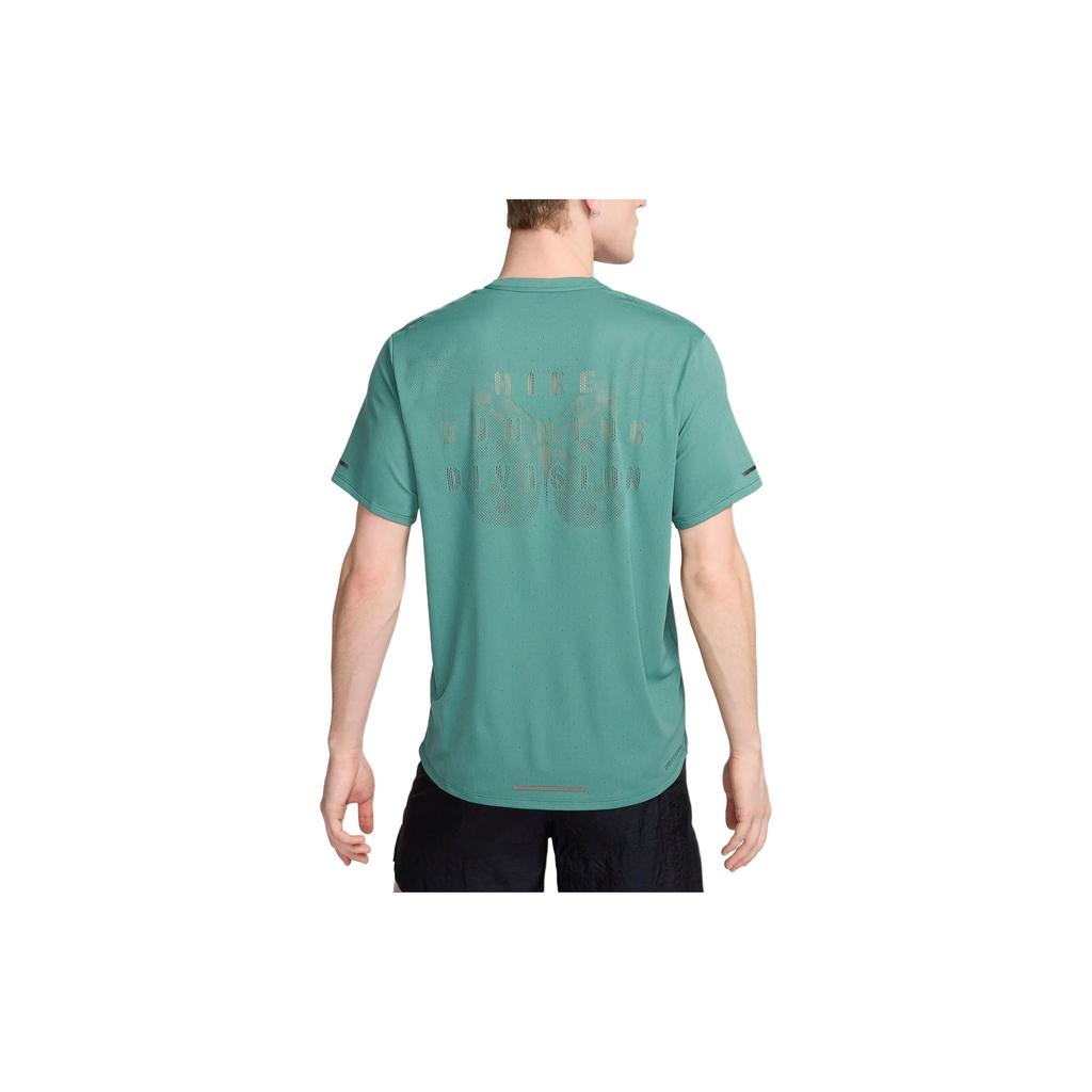 Nike Logo Print Loose Fit Round Neck Short Sleeve T-Shirt Men Tops Green FQ3091-361