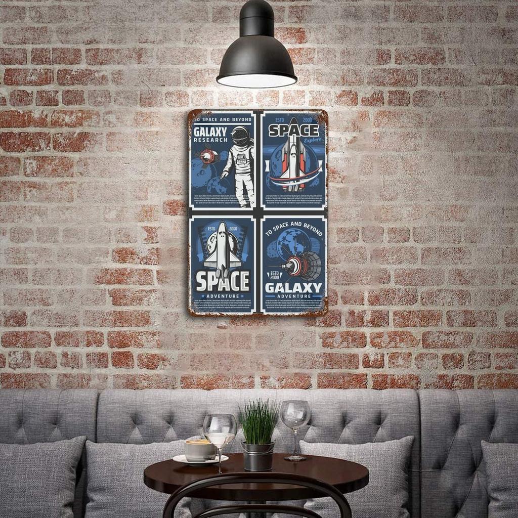 1PC Vertical Rustic Iron Metal Tin Poster, Weathered Aged Patina, 20x30cm or 30x40cm, Vintage Wall Plate for Living Room Cafe Garage or Office