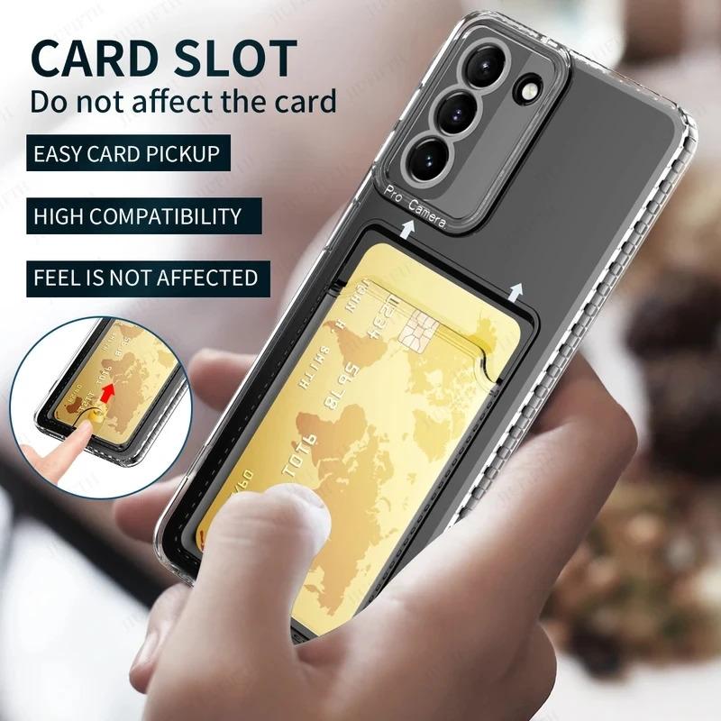 For Samsung Galaxy A54 5G A34 A24 4G A14 Mobile Phone Cases Back Cover Fundas Carcase Card Slot Holder Clear Case Coques Shell