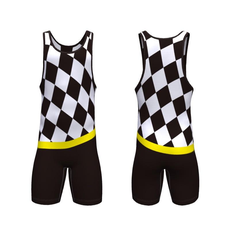 Canottiera da Lotta Libera con Stampa a Trasferimento Termico Uomo Donna Spandex Lycra Tuta Atletica a Compressione