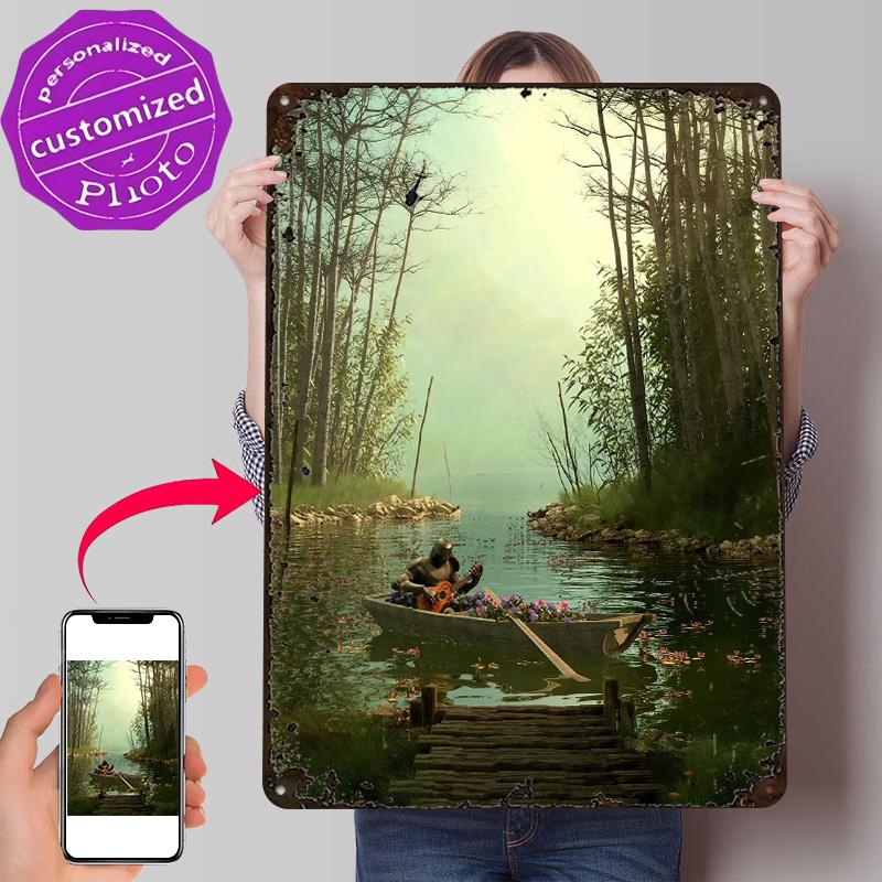 ETERNAL BLISS D Texture Printed Poster Custom Vintage Metal Tin Plate Sign for Wall Art Bedroom Decorations Home Decor House
