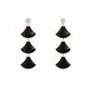 Korean Long Fan Earrings for Women - Autumn/Winter 2024 Trendy Niche Design