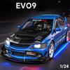 Officially Licensed 1:24 Mitsubishi EVO9 Modified Die-Cast Car Model with Pull-Back Sound and Light Collection Miniature Voiture