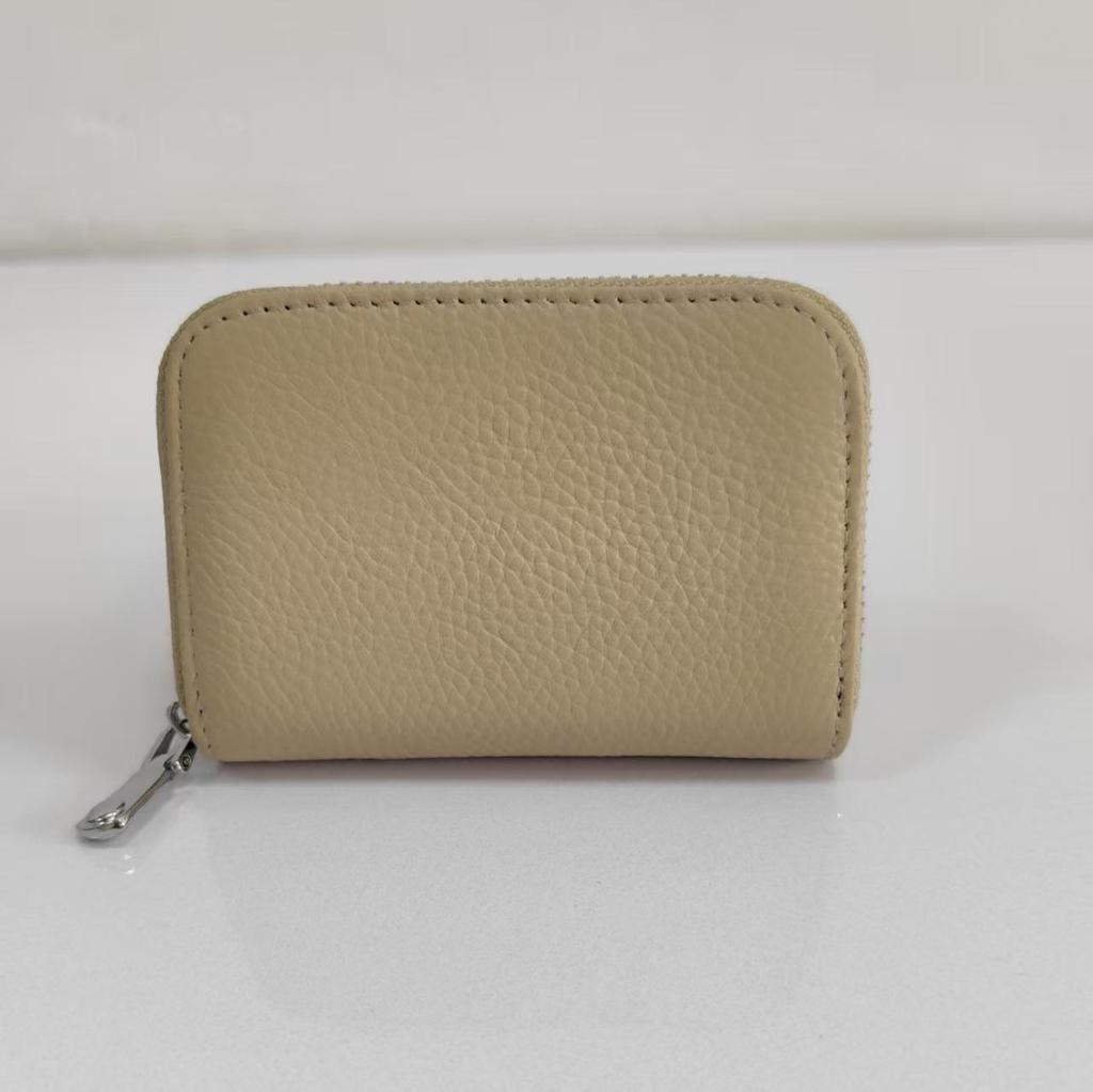 Best-Selling Women's Cowhide Zipper Accordion Card Holder with Multi-Card Slots