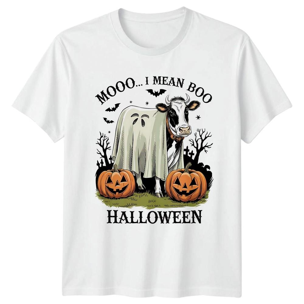 Mooo I Mean Boo TShirt Ghost Cow Halloween Halloween Gift For Him And Her S