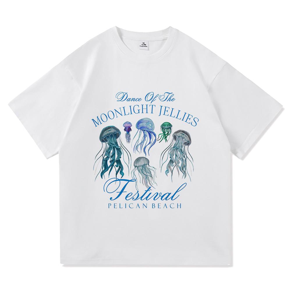 

Stardew Valley Moonlight Jellies Festival T Shirt Anime Men Clothing Harajuku Aesthetic Top Unisex High Quality Cotton Tee Shirt XL