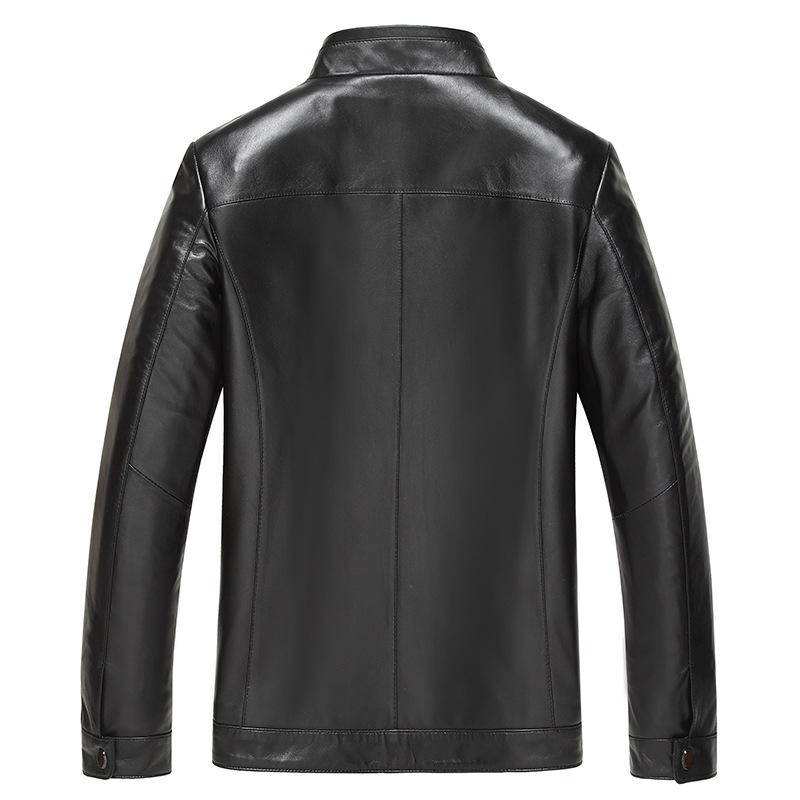 Genuine leather jacket men's sheepskin jacket Korean style slim business men's simple jacket