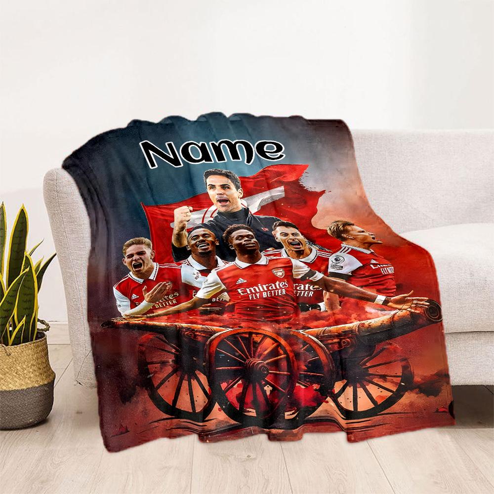 Football Team Celebration Customize Text Blanket Throw Customizable Blanket Soft & Cozy for Livingroom Chair Bed Bedding All-Season Use