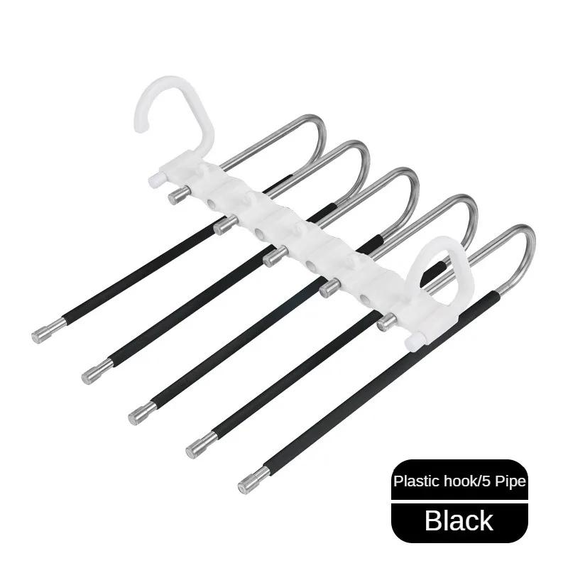 5/9 Schicht Faltbarer Polierter Edelstahl Hosenständer Aufbewahrungswerkzeug und Haken Multifunktionaler S-förmiger Schrankorganizer