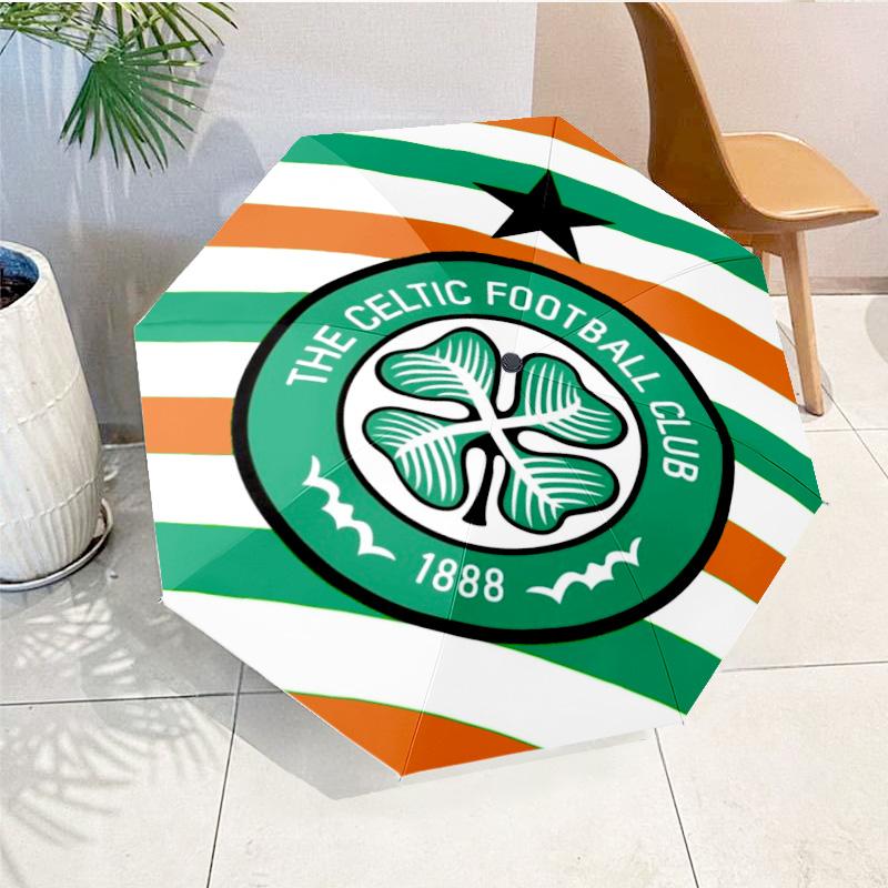 Cel-tic Football Club Crest Printed Automatic Umbrella, 8-Frame for Travel, camping, Casual Umbrella, Essential Gift for  for family and friends