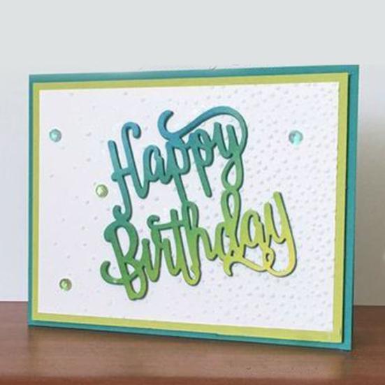 Happy Birthday Frame Cutting Die Scrapbooking Photo Album Embossing DIY Tool