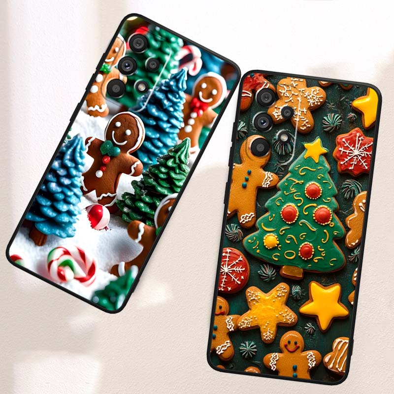 Świąteczne Pudełko Prezentowe Etui na Telefon Dla Samsung A73 A72 A71 A55 A54 A53 A52 A51 A13 A22 A16 A15 A12 A14 A26 A07 5G Czarne