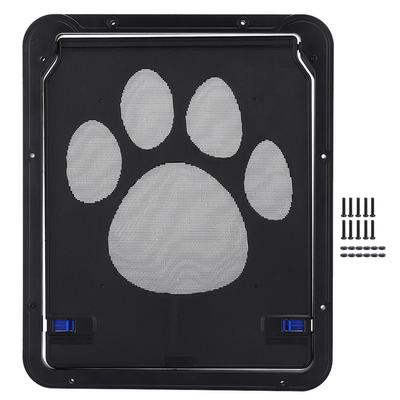 Plastique Noir Style Adorable Motif Empreinte de Patte de Chien Fournitures de Porte Moustiquaire pour Animaux de Compagnie pour Chats Petits Chiens Noir