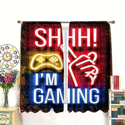 Zábavný Cool Gamepad Hráč Herní Ovladač Kluk Okenní Závěsy Žaluzie do Obývacího Pokoje Dětské Ložnice Domácí Dekorace Dveře 2 Kusy Kancelář