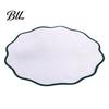 Dining Table Placemat Scalloped Round Linen Machine Washable Heat Farmhouse Insulation Mat for Protection Decoration Elegant