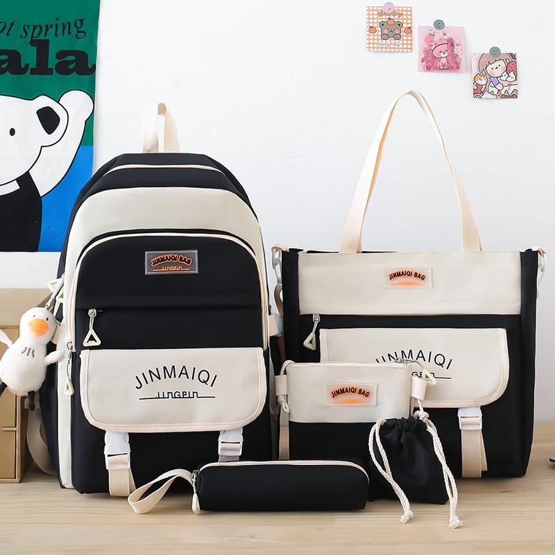 School bag children's primary school students five-piece men's backpack middle school students high quality fashion junior high school