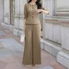 ZANZEA Completo casual da donna con camicetta e pantaloni a maniche 3/4, in due pezzi