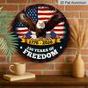2D Flat 1pc Aluminum Independence Day-Themed Soaring Eagle Wall Decor 7.87 inches x 7.87 inches Patriotic Decor Suitable for hanging on front doors
