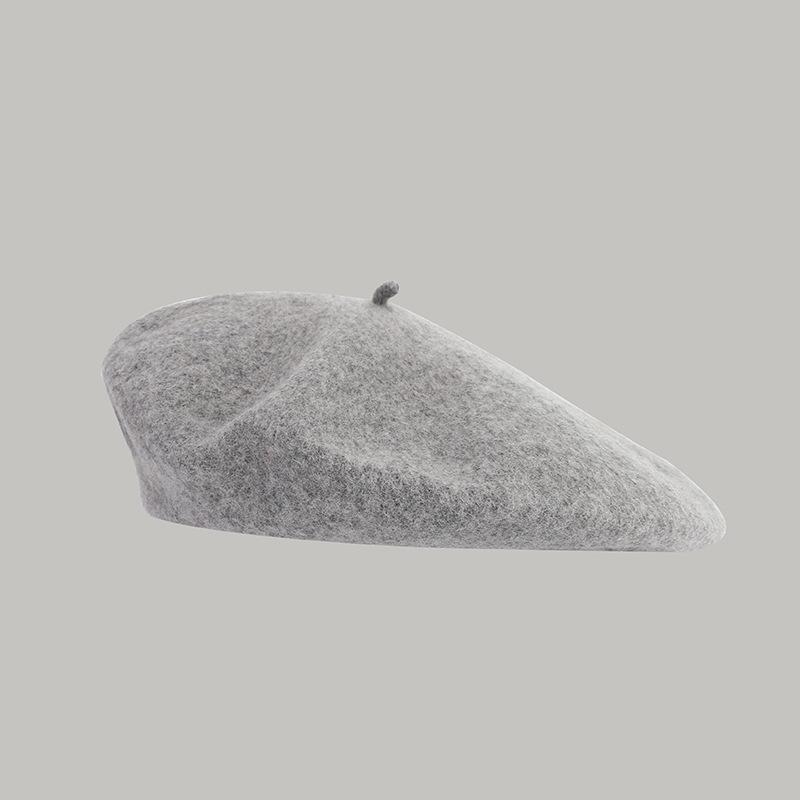 Dámský vlněný baret ve velkých velikostech - Všestranný zimní klobouk v jednobarevném retro japonském a korejském stylu