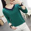 Autumn 2023 Loose V-Neck Long-Sleeve Cotton T-Shirt for Women - Plus Size