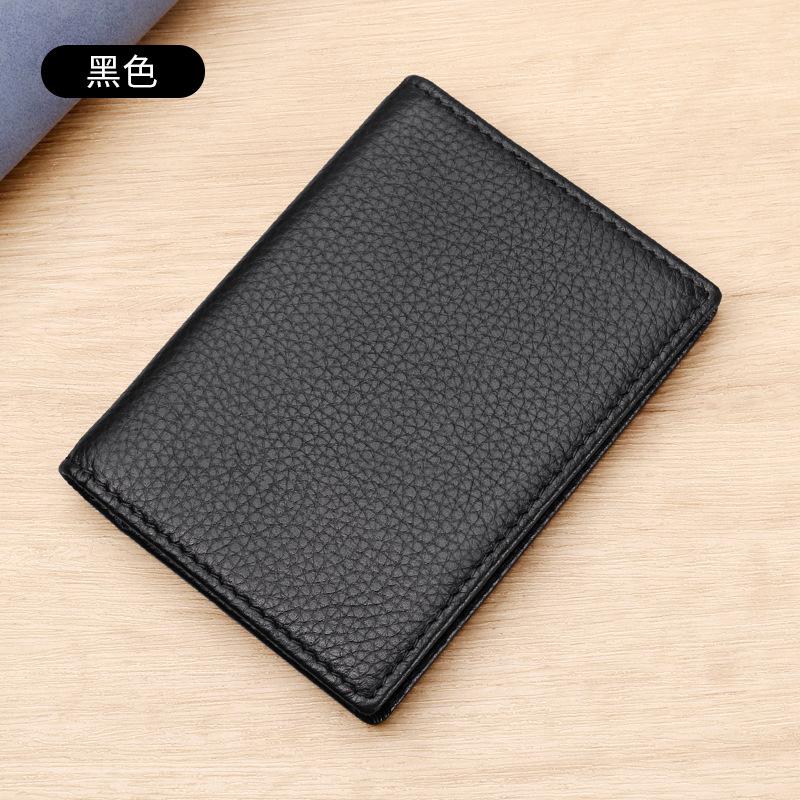 Lychee Genuine Leather Men's Card Holder Anti-magnetic RFID Credit Card Bag Ultra Thin Soft Business Card Holder for Men
