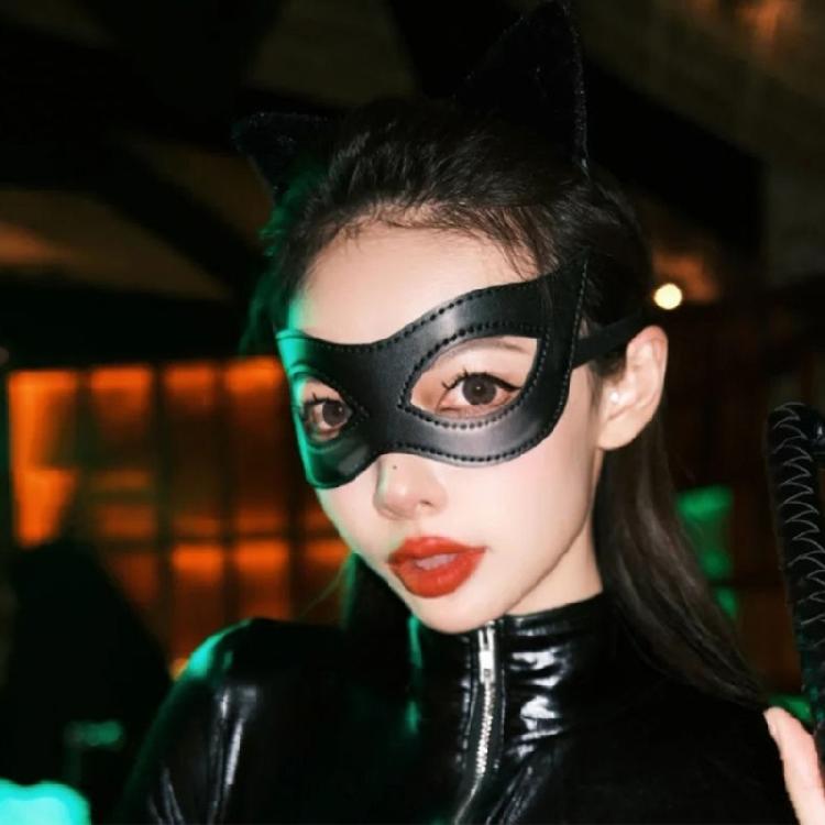 Stylish PU Leather Role Play Mask Breathable Design Cosplay Accessory For Costume Parties Themed Event Cosplay