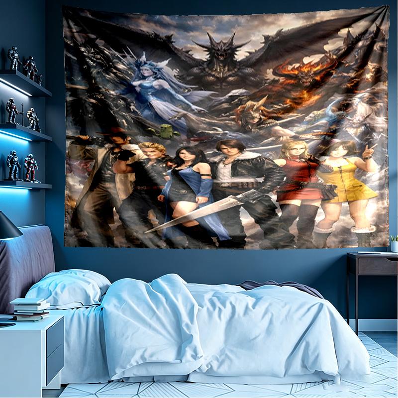 Final Fantasy Print Tapestry, Lightweight Wall Hanging, for Bedroom, Dorm, Living Room, Home Art Decor, Birthday Christmas Gift for Friends