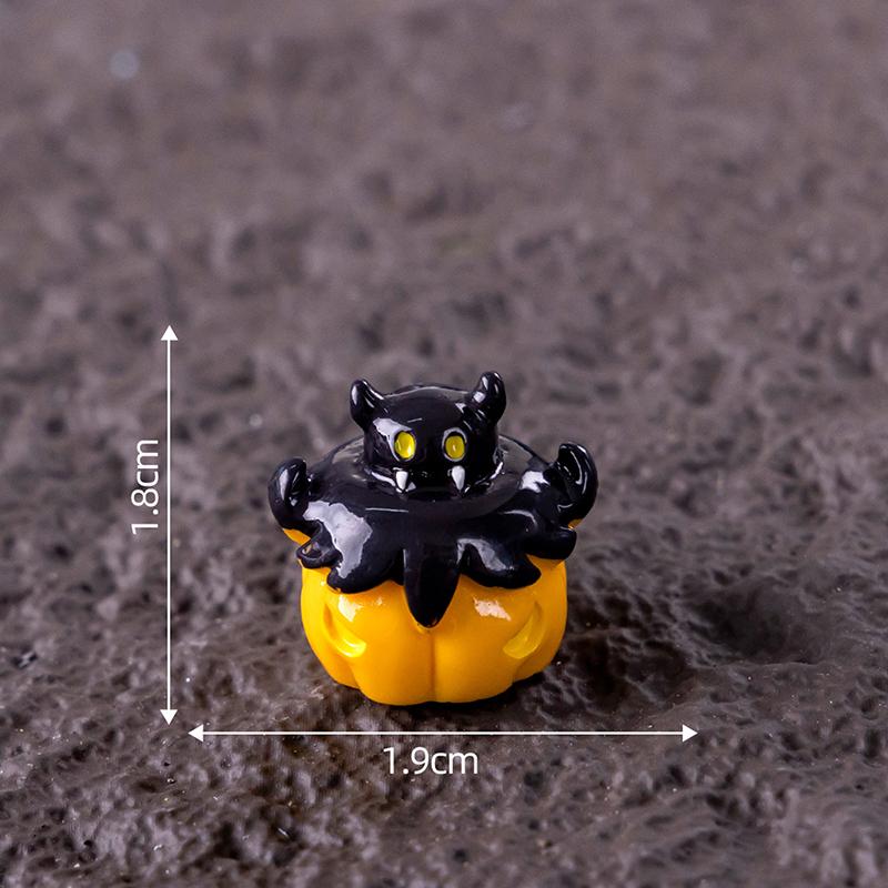 Halloween Micro Landscape Decoration Miniature Figurines Cartoon Resin Small Ornaments Crafts Cute Pumpkin Ghost Decoration