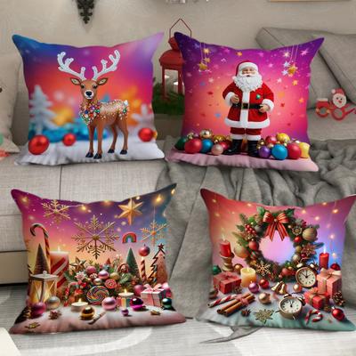 Hochwertiger Weihnachts-Überwurfkissenbezug ohne Füllung Polyester Bettkissen Sofakissen
