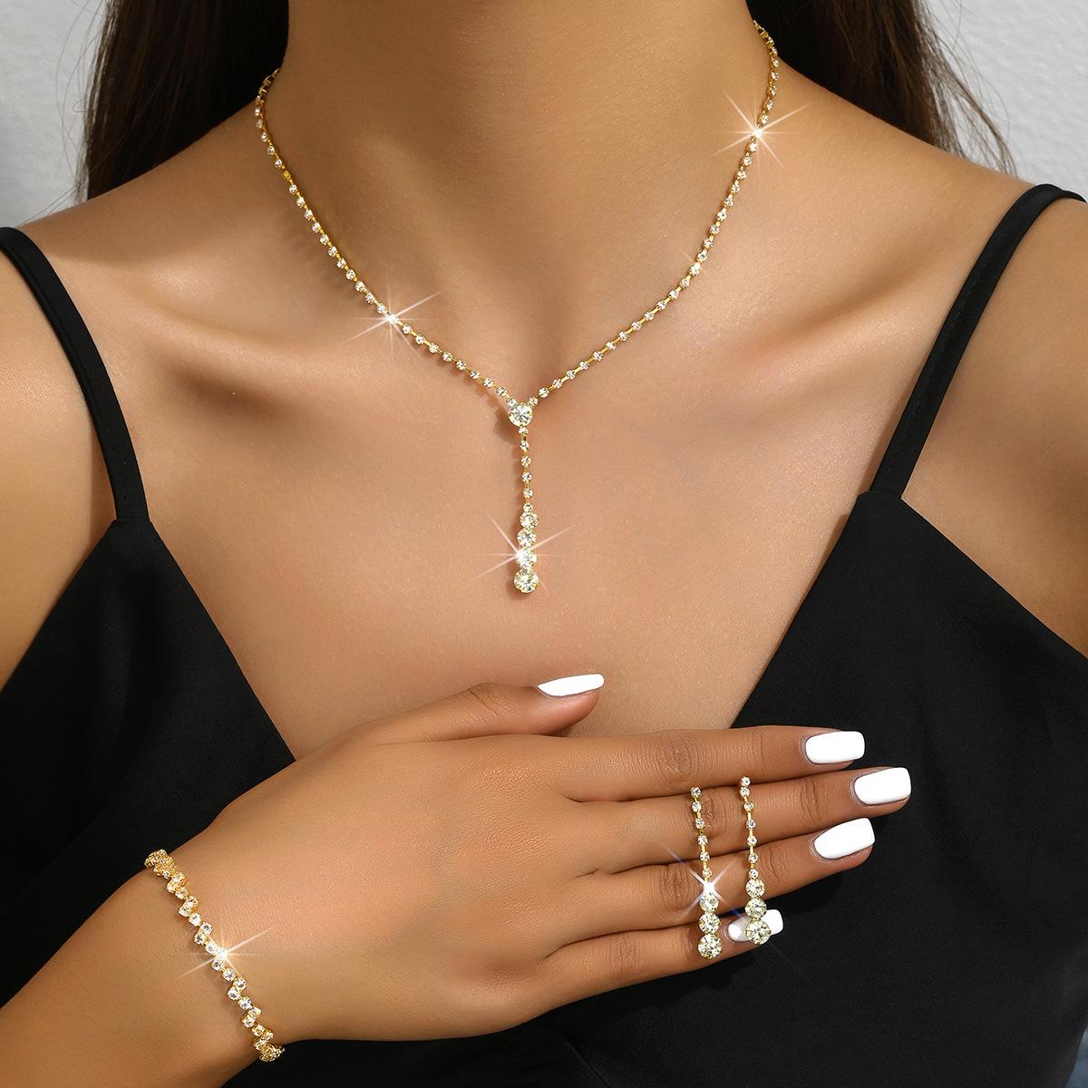 

Модные свадебные аксессуары для свадебной фотосъемки серьги ожерелье браслет комплект