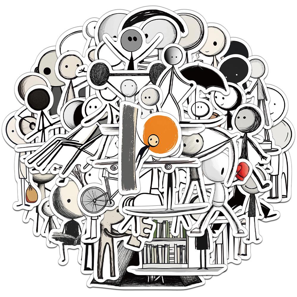 

50 Minimalist Art Stickers Set for Journals and DIY Projects No