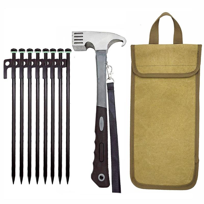 

30CM Ground Pegs Outdoor Camping Tent Canopy Ground Pegs Camping Beach Windproof Ground Pegs Hammer Set
