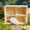 Hamster Habitat Wooden Multi-Chamber Enrichment Cabin Dwarf Hamster Home Mouse Habitat For Enclosure Climbing Running Play Small