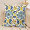 Greek Vacation Style Cushion Cover Short Plush Doublesided Print Square Throw Pillow Covers Sofa Home Cushion Decor