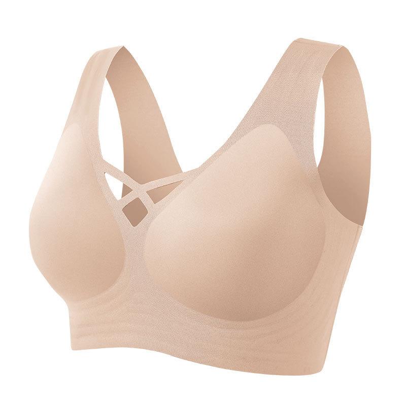 

Нижнее белье большого размера для женщин без стального кольца, желеобразная полоска, тип обслуживания, не оставляющая следов, высокое соотношение сторон, сбор, покрытие под грудью 75C