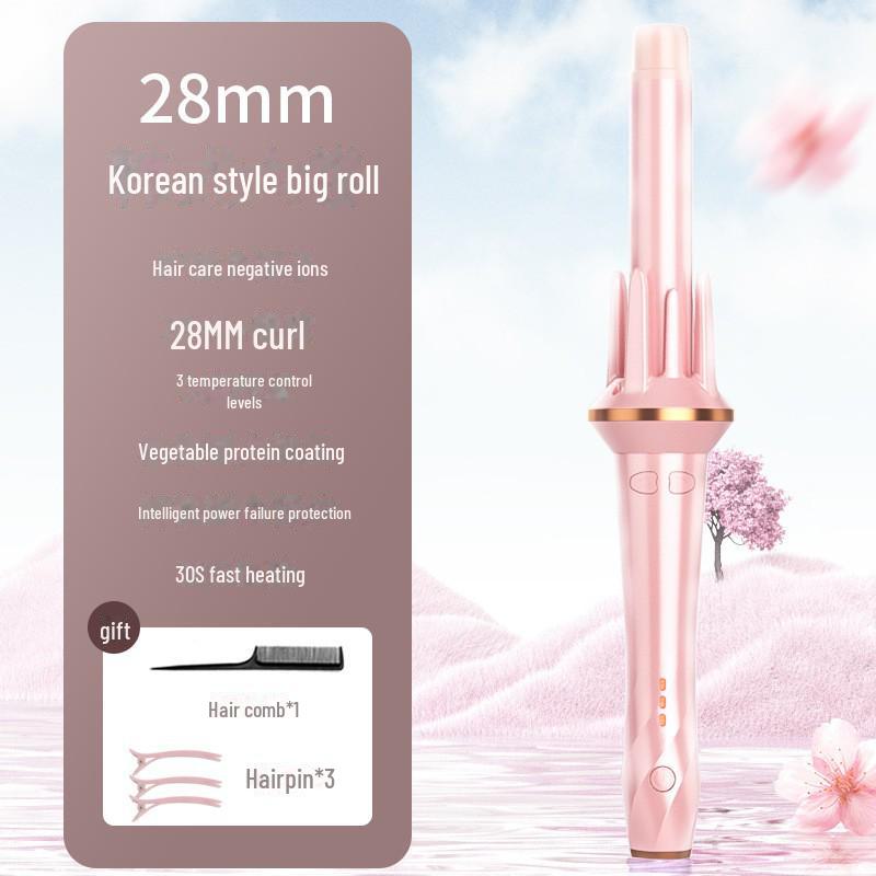 

Автоматическая плойка с отрицательными ионами для создания крупных локонов и волн — бережно относится к волосам Medium розовый