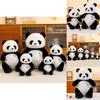 Adorable Panda Plush Toy Cuddly Stuffed Animal Pillow Soft Short Plush Pp Cotton