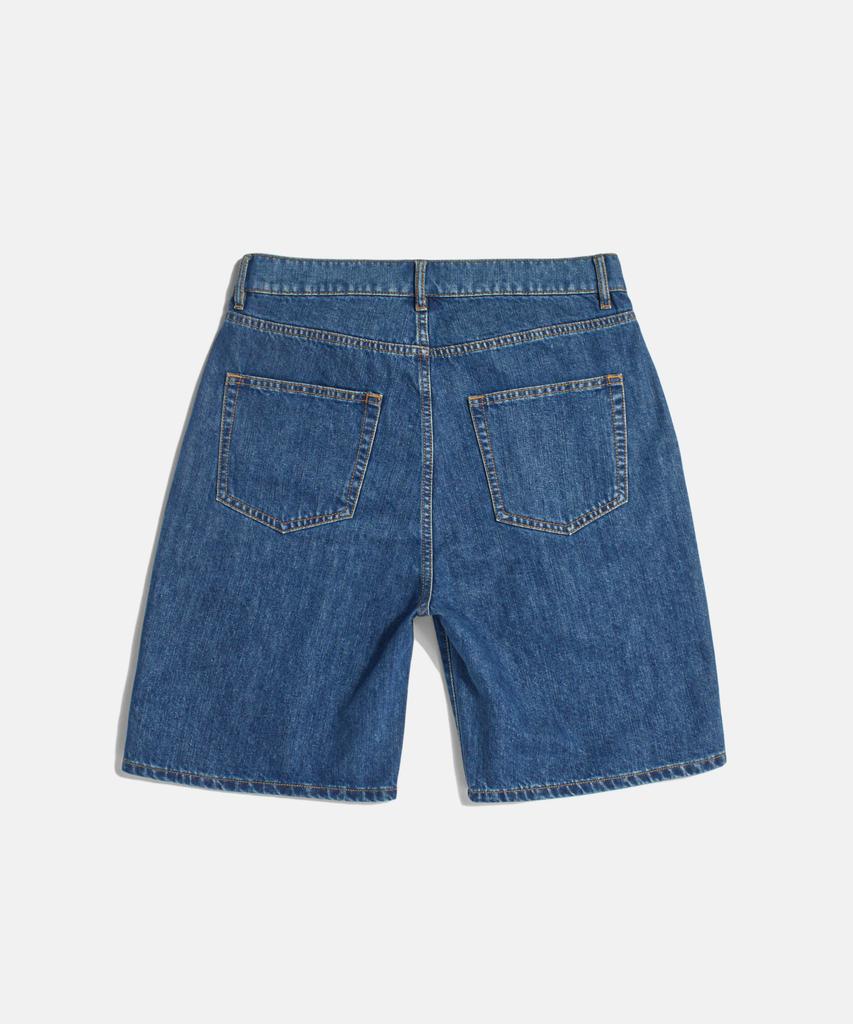 ESPIONAGE Double Pleats Denim Shorts Washed Indigo