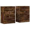 VidaXL Buffets 2 Pcs Smoked Oak 60x39x80 Cm Engineered Wood, Storage Cabinet, Entryway Furniture, Accent Furniture, 3276627