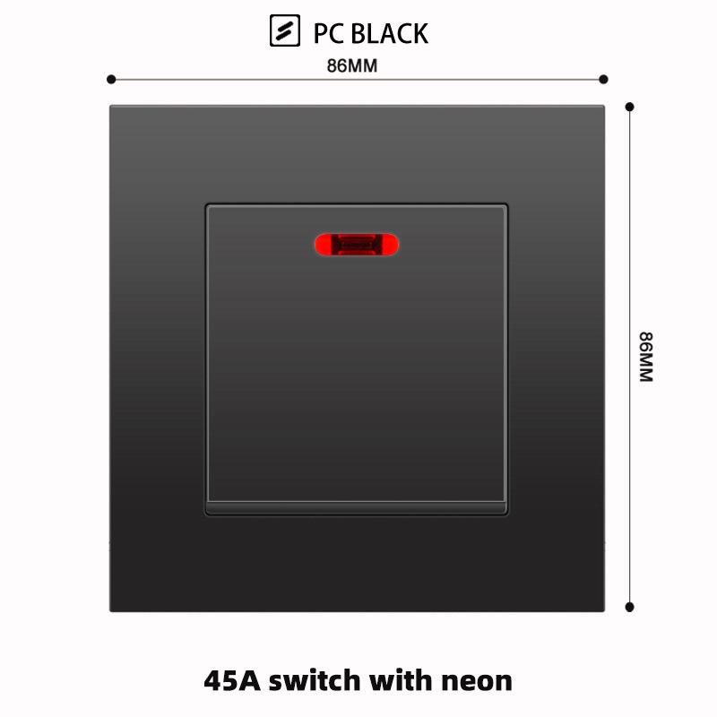 British 13A Socket with USB-C Fast Charging, Hong Kong & Macau Version, Black 3-Hole Square Pin 86 Panel